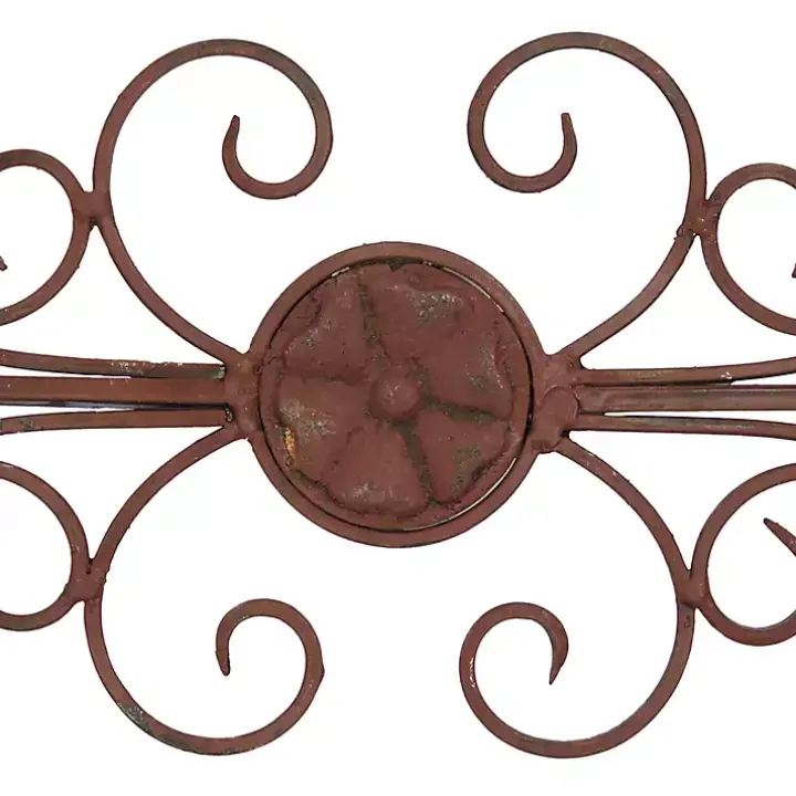 Brown Metal Scroll Panel Wall Plaque
