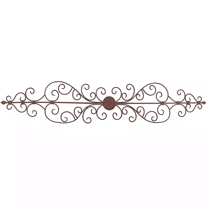 Brown Metal Scroll Panel Wall Plaque