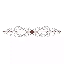 Brown Metal Scroll Panel Wall Plaque