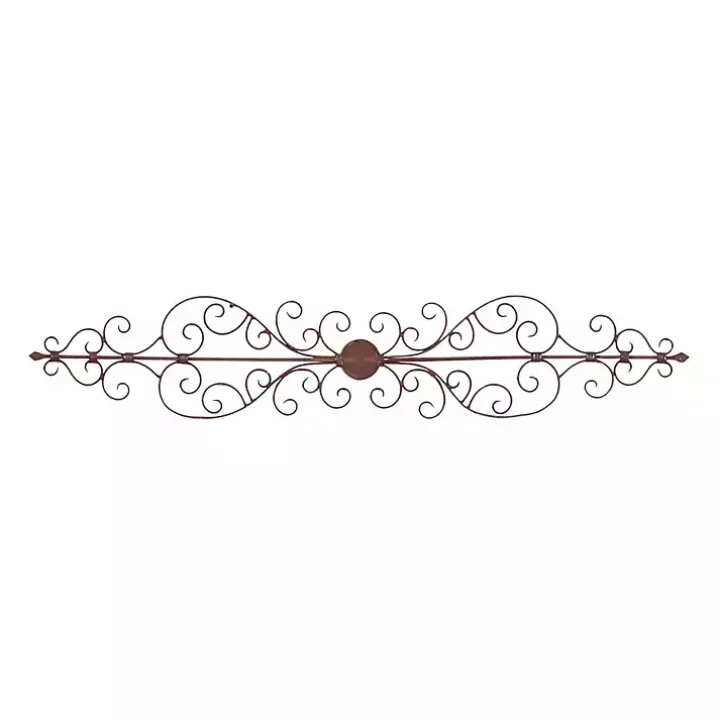 Brown Metal Scroll Panel Wall Plaque