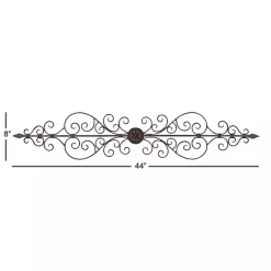 Brown Metal Scroll Panel Wall Plaque