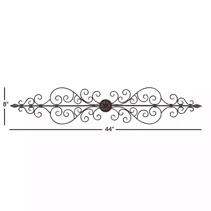 Brown Metal Scroll Panel Wall Plaque