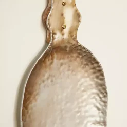 Brown Metal Utensils Wall Plaques, Set of 2