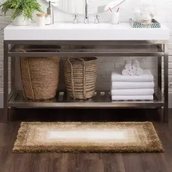 Brown Ombre Border Bath Mat, 2x4