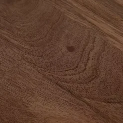 Brown Polished Wood Hourglass Accent Table