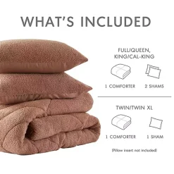 Brown Quilted Teddy 2-pc. Twin Comforter Set