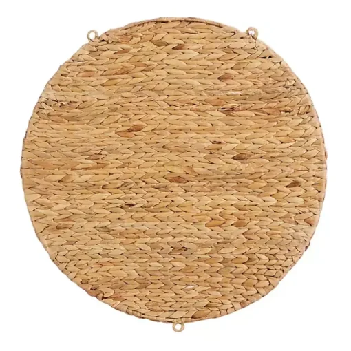 Brown Sea Grass Woven Round Wall Shelf