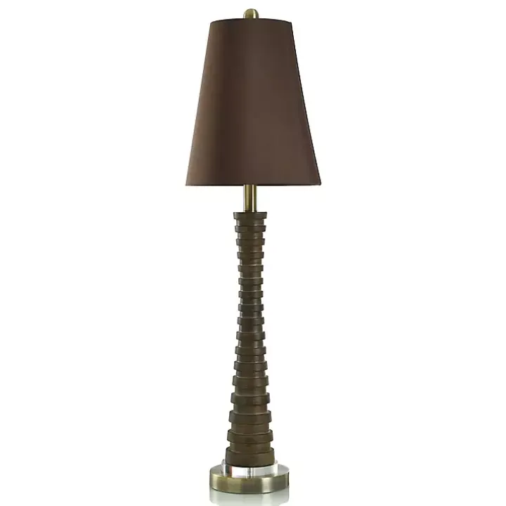 Brown Slim Fluted Buffet Lamp