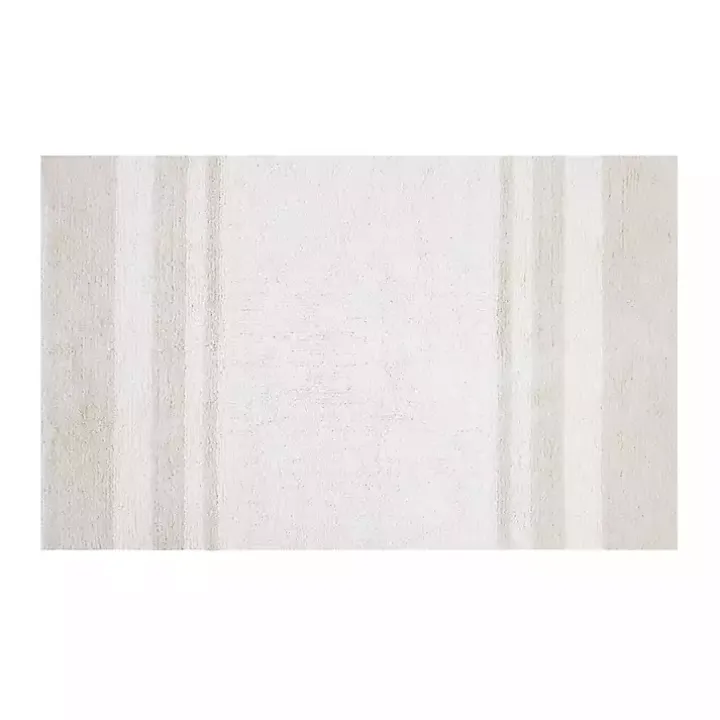 Brown Stripe Reversible Bath Mat, 30 in.