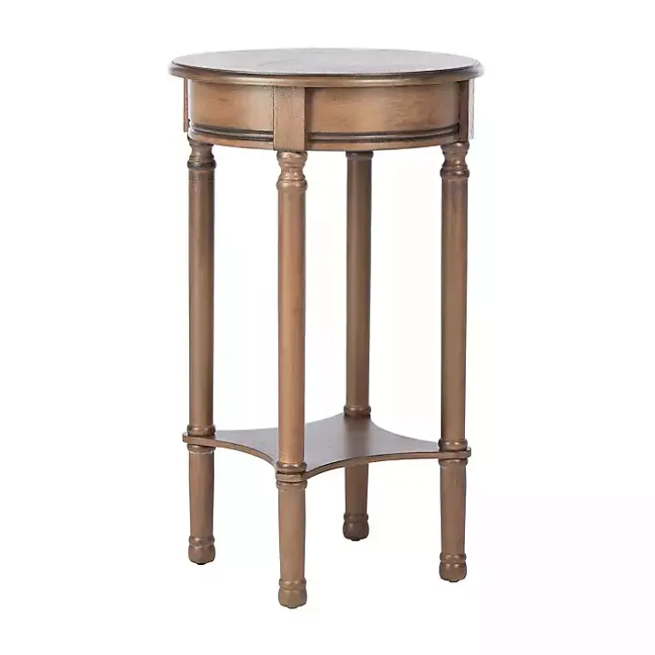 Brown Tegan Round Accent Table