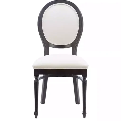 Brown Upholstered Oval Dining Chairs, Set of 2