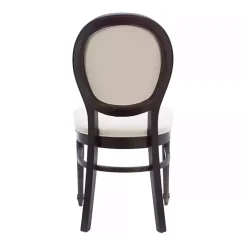 Brown Upholstered Oval Dining Chairs, Set of 2