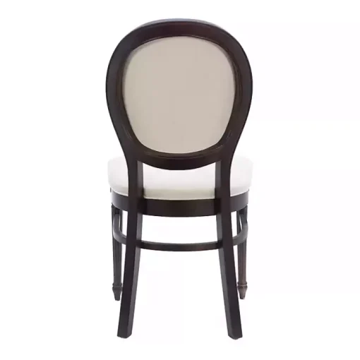 Brown Upholstered Oval Dining Chairs, Set of 2