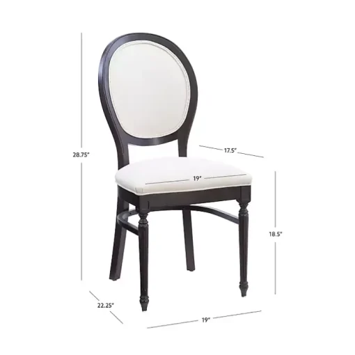 Brown Upholstered Oval Dining Chairs, Set of 2