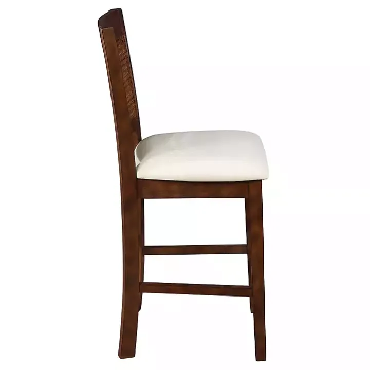 Brown Wilbur Cane Back Counter Stools, Set of 2