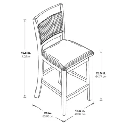 Brown Wilbur Cane Back Counter Stools, Set of 2