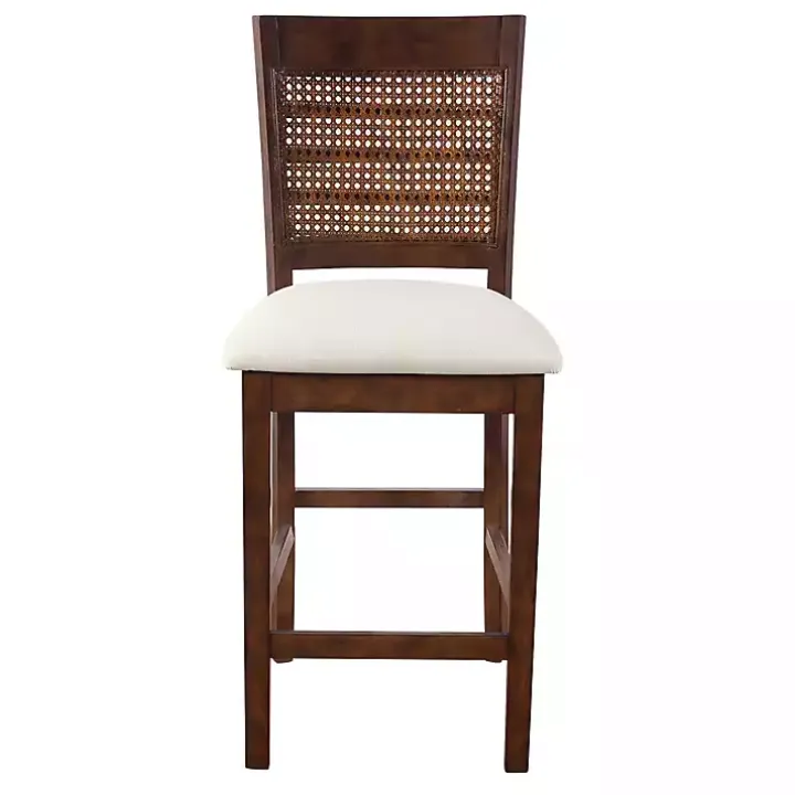 Brown Wilbur Cane Back Counter Stools, Set of 2