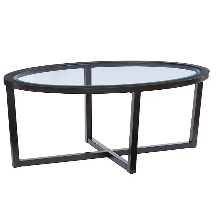 Brown Wood & Glass Top 3-pc. Table Set