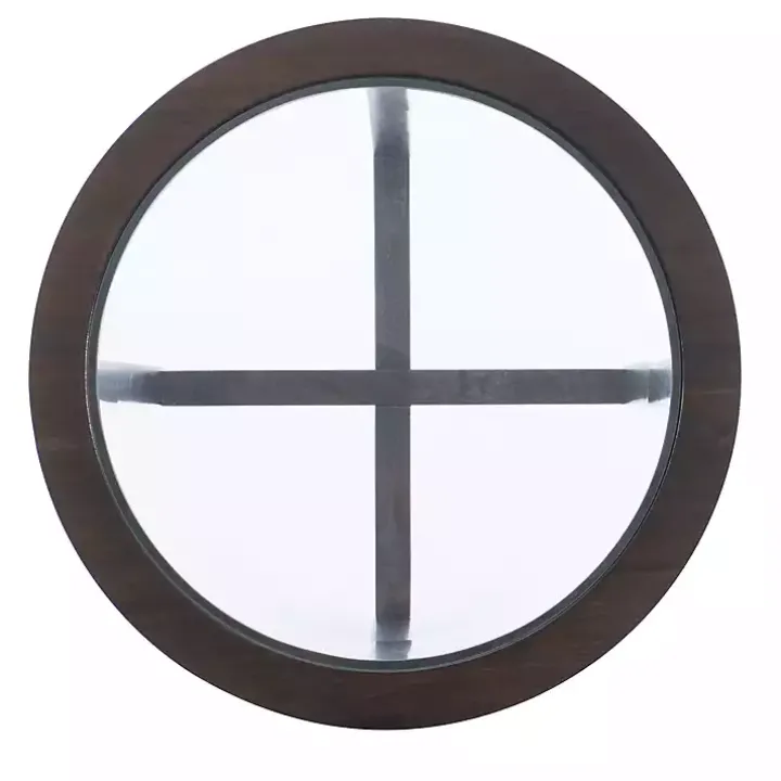 Brown Wood & Glass Top 3-pc. Table Set