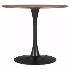Brown Wood and Black Metal Bistro Dining Table