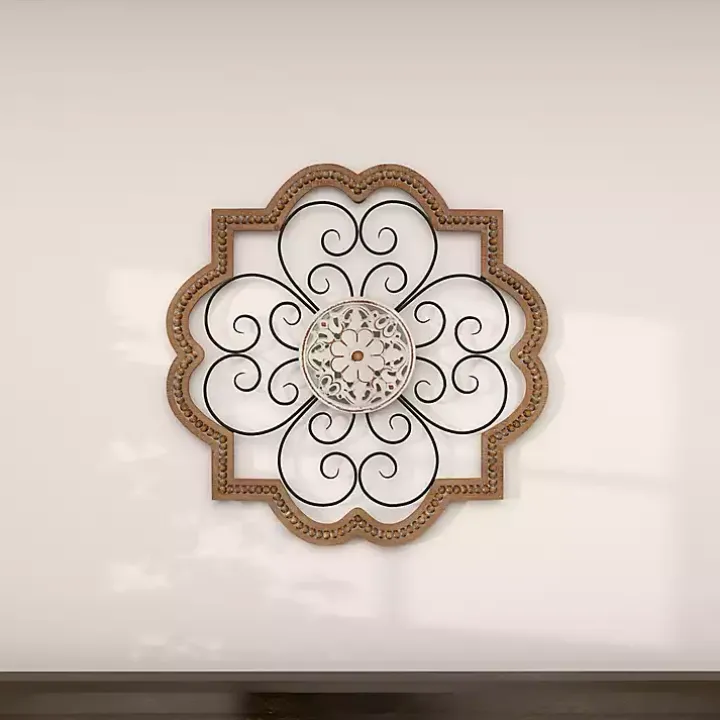 Brown Wood and Metal Farmhouse Wall Plaque