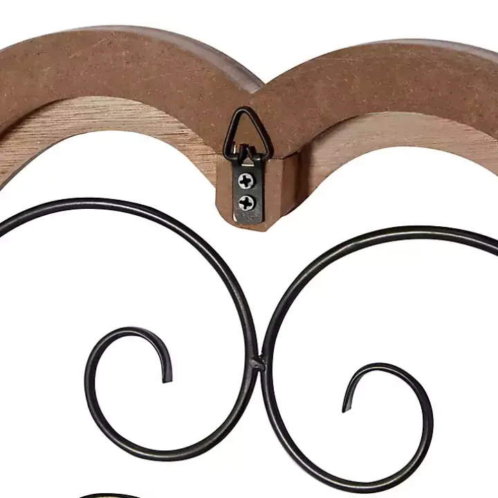 Brown Wood and Metal Farmhouse Wall Plaque