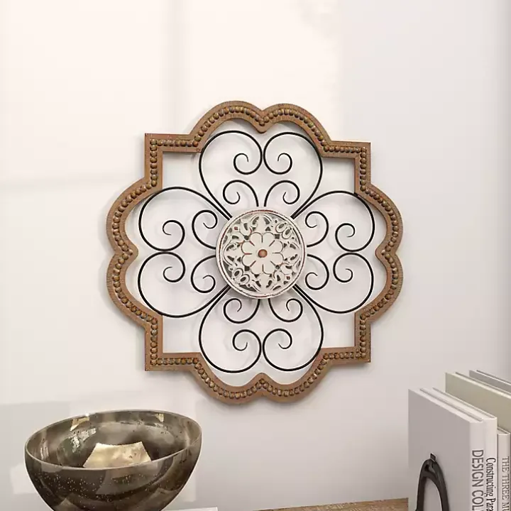 Brown Wood and Metal Farmhouse Wall Plaque