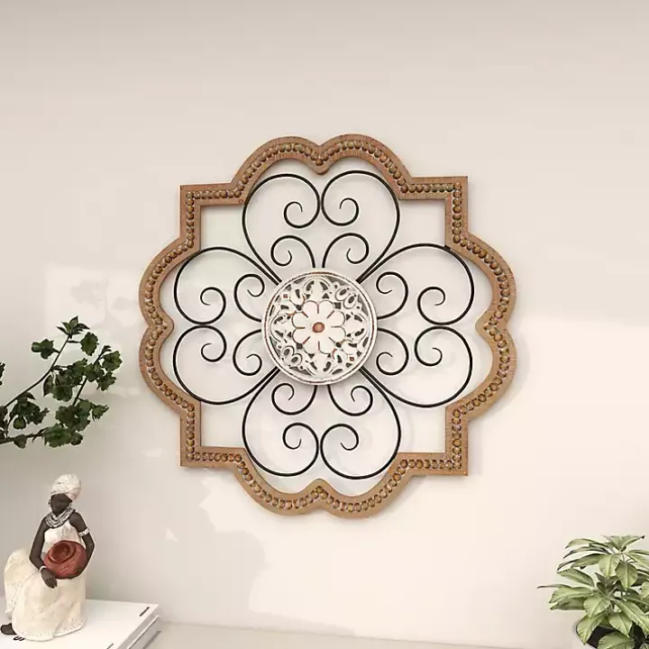 Brown Wood and Metal Farmhouse Wall Plaque