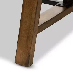 Brown Wood and Metal Linear Base Desk