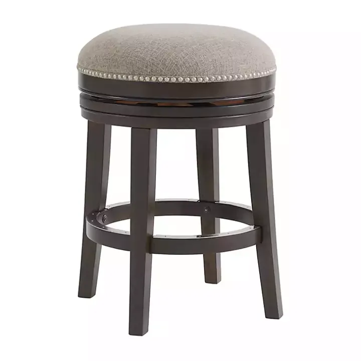 Brown Wood Backless Swivel 2-pc. Counter Stool Set