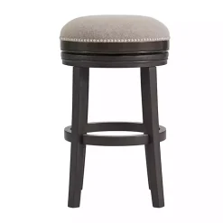 Brown Wood Backless Swivel 2-pc. Bar Stool Set