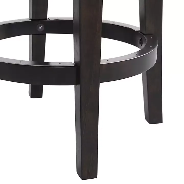 Brown Wood Backless Swivel 2-pc. Counter Stool Set