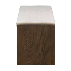 Brown Wood Bench with Cushion