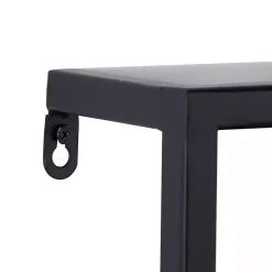 Brown Wood Black Metal Frame Wall Shelves