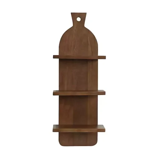 Brown Wood Board Tiered Wall Shelf