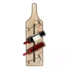 Brown Wood Bottle Frame Metal Bracket Wine Holder