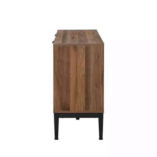 Brown Wood Chevron 4-Door Sideboard