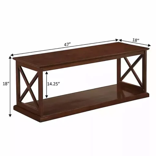 Brown Wood Double X Sides Coffee Table
