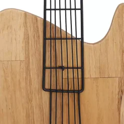 Brown Wood Electric Guitar Wall Plaque