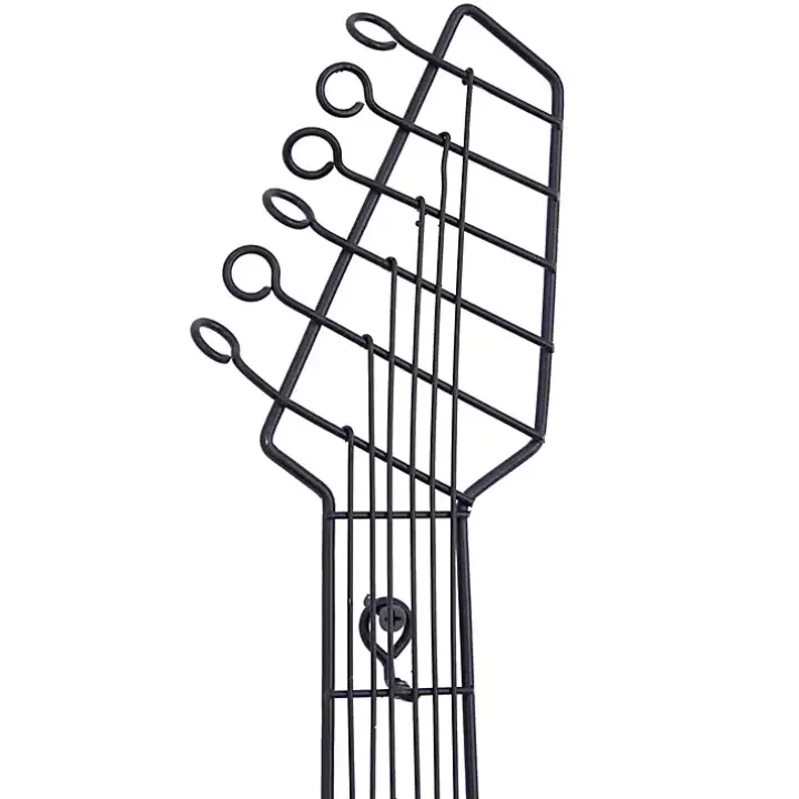 Brown Wood Electric Guitar Wall Plaque