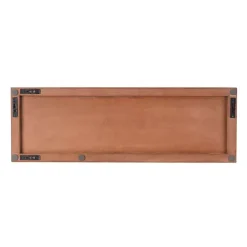 Brown Wood Geometric Block Wall Plaque, 36x12 in.