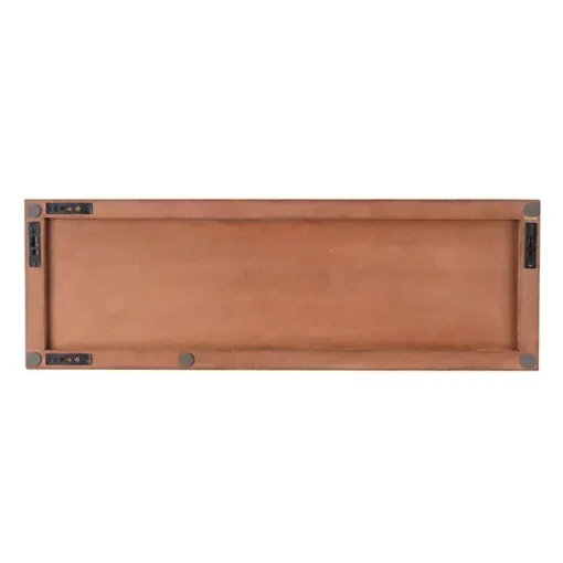 Brown Wood Geometric Block Wall Plaque, 36x12 in.