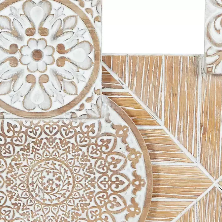 Brown Wood Geometric Layered Shapes Wall Plaque