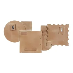 Brown Wood Geometric Layered Shapes Wall Plaque