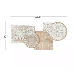 Brown Wood Geometric Layered Shapes Wall Plaque