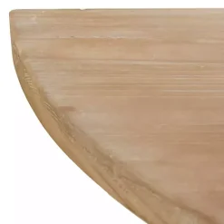 Brown Wood Half Round Console Table