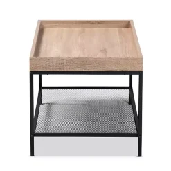 Brown Wood Raised Edge Coffee Table