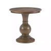 Brown Wood Round Base Side Table