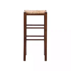 Brown Wood Seagrass Backless 2-pc. Bar Stool Set