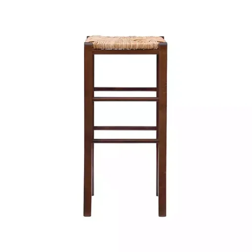 Brown Wood Seagrass Backless 2-pc. Bar Stool Set